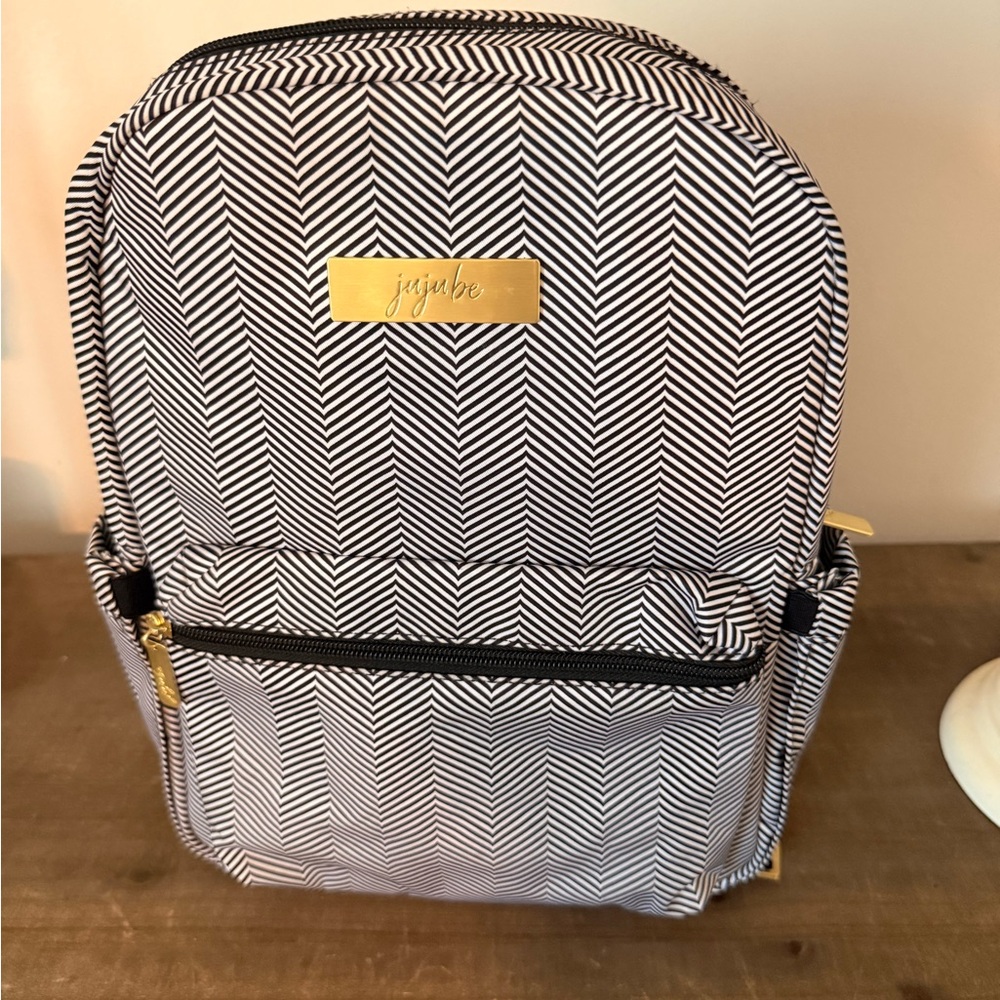 jujube Chevron Black & White Backpack